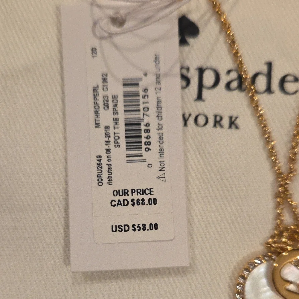 Kate Spade Gold and White Circle Necklace - Picture 3 of 6